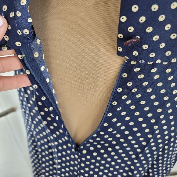 Vintage 80s navy polka dot summer dress - Picture 9 of 9